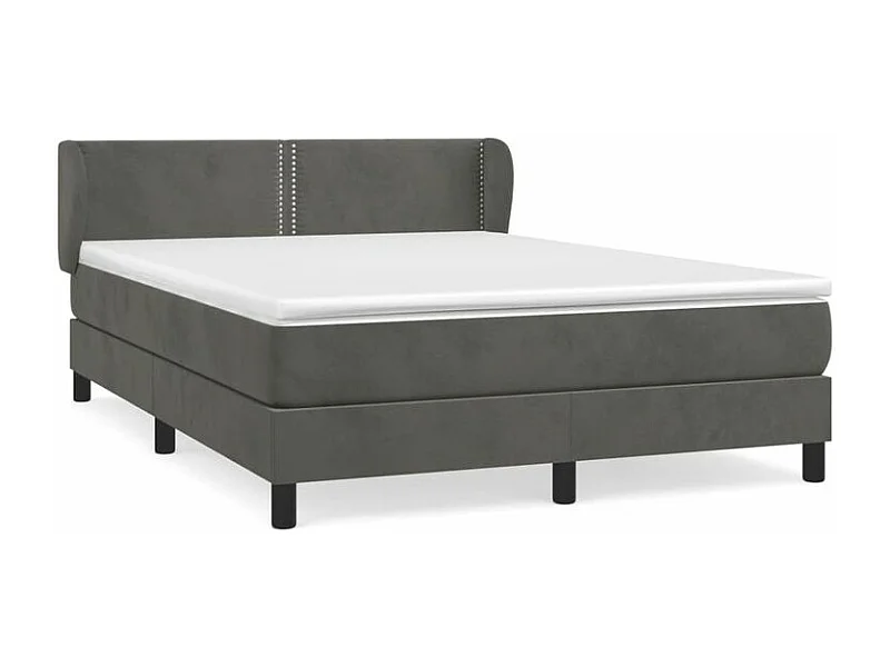 Sommier à lattes de lit et matelas Gris foncé 140x190 Velours