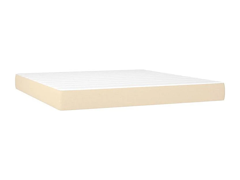 Sommier à lattes de lit matelas et LED Crème 160x200 Tissu