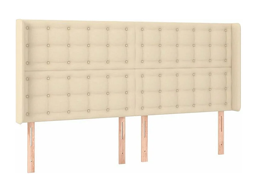 Sommier à lattes de lit matelas et LED Crème 160x200 Tissu