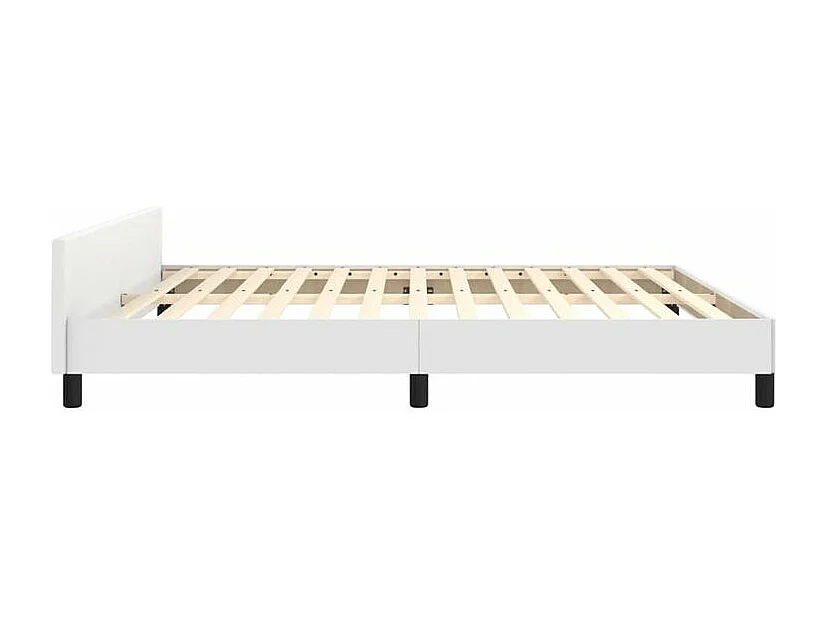 Cadre de lit avec tête de lit Blanc 180x200 Similicuir