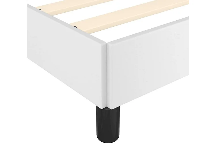 Cadre de lit avec tête de lit Blanc 180x200 Similicuir
