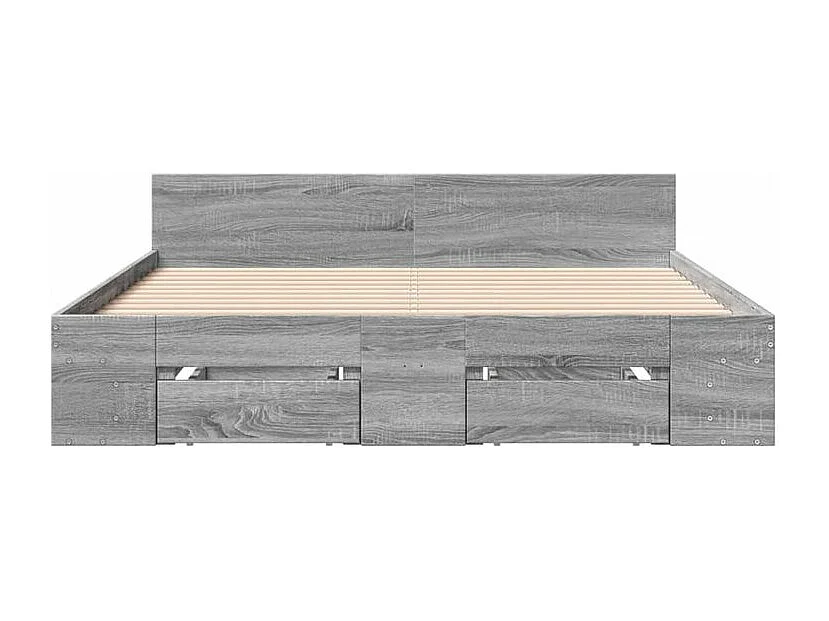 Cadre de lit et tiroirs sonoma gris 140x190 bois ingénierie