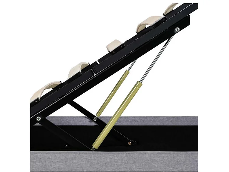 Lit coffre tissu gris clair Rundo 100x200