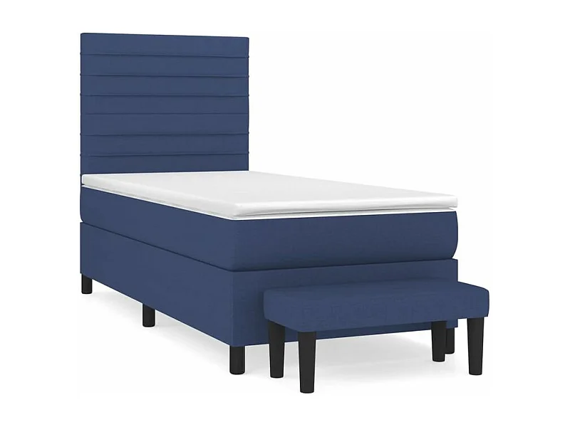 Sommier à lattes de lit avec matelas Bleu 100x200 Tissu