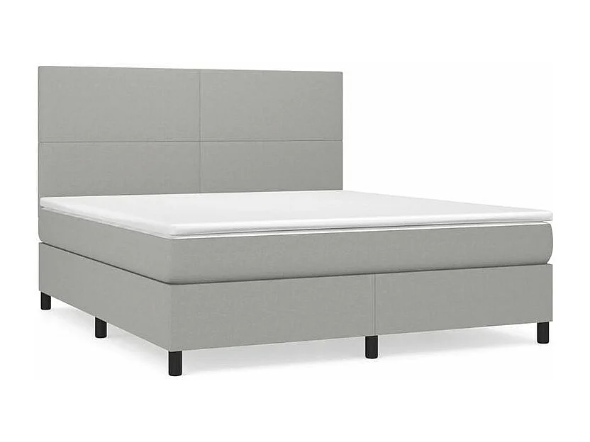 Sommier à lattes de lit avec matelas Gris clair 180x200 Tissu