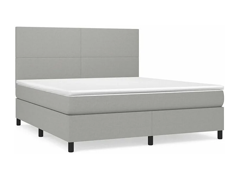 Sommier à lattes de lit avec matelas Gris clair 180x200 Tissu