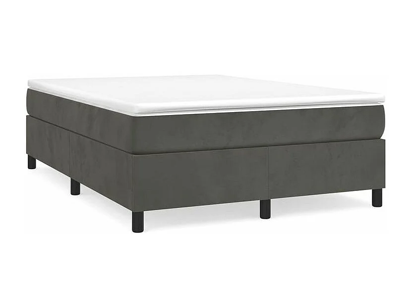 Sommier à lattes de lit et matelas Gris foncé 140x190 Velours