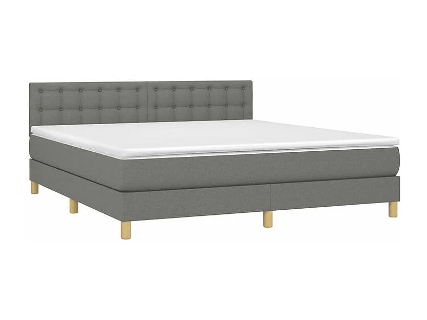 Sommier à lattes de lit avec matelas Gris foncé 160x200 Tissu