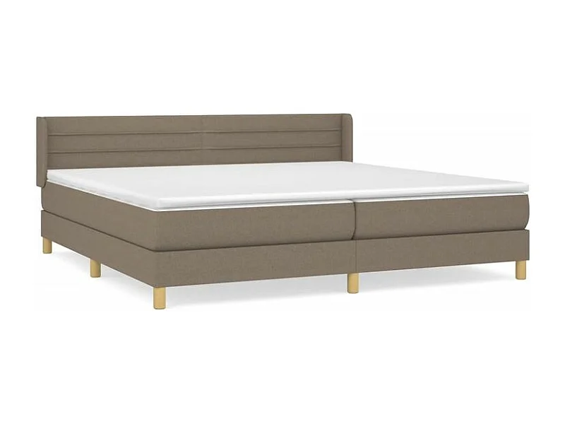 Sommier à lattes de lit avec matelas Taupe 200x200 Tissu