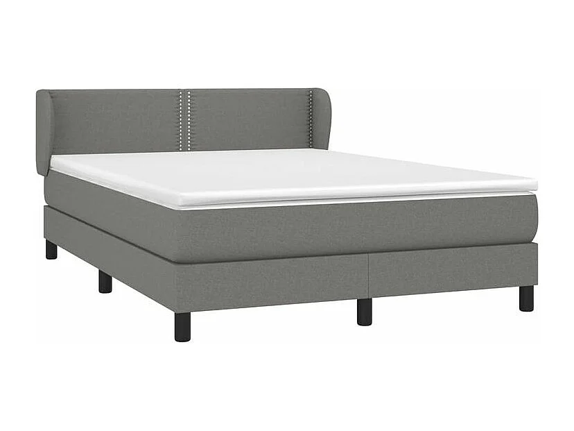 Sommier à lattes de lit avec matelas Gris foncé 140x200 Tissu