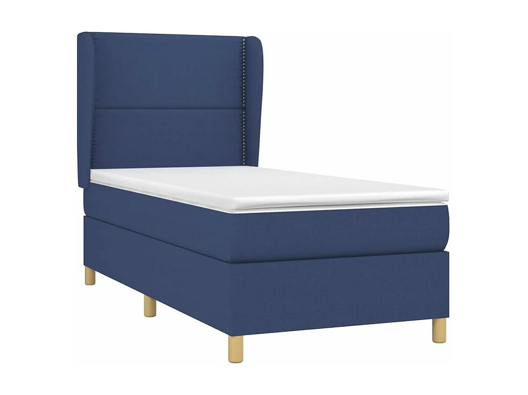 Sommier à lattes de lit avec matelas Bleu 90x200 Tissu