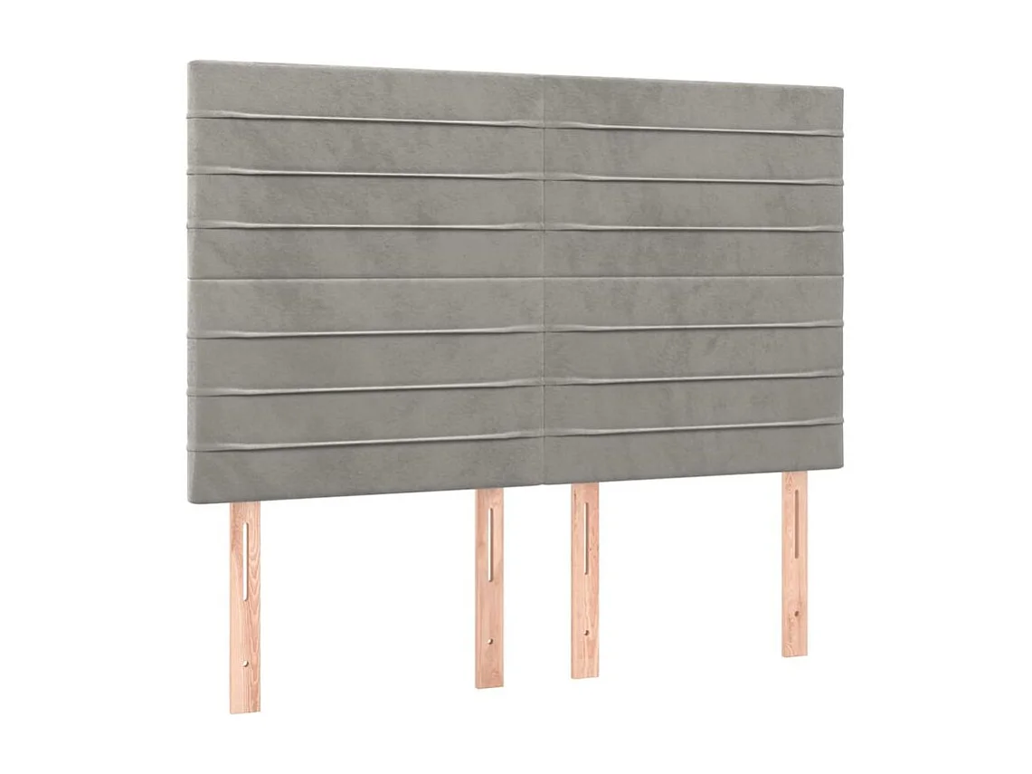 Sommier à lattes de lit et matelas Gris clair 140x190 Velours