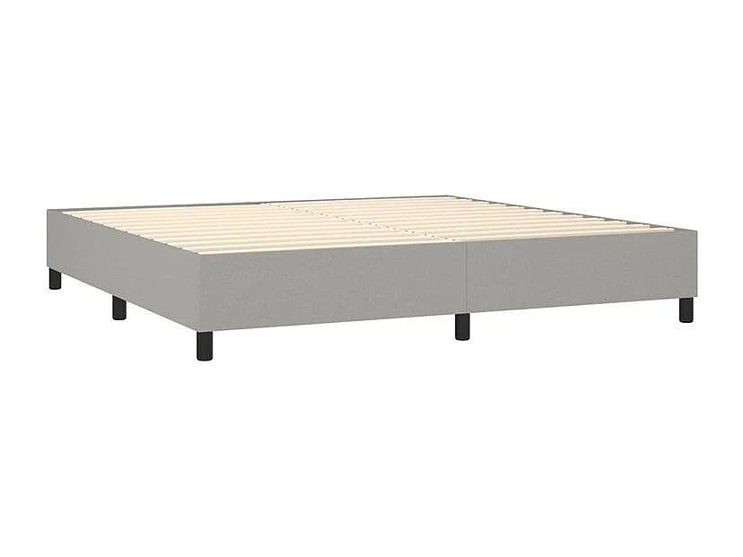 Sommier à lattes de lit avec matelas Gris clair 200x200 Tissu