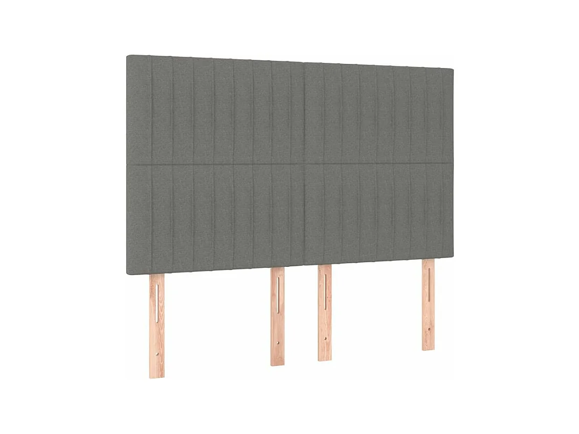 Sommier à lattes de lit avec matelas Gris foncé 140x190 Tissu