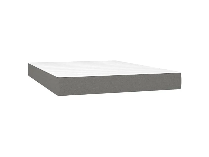 Sommier à lattes de lit avec matelas Gris foncé 140x190 Tissu