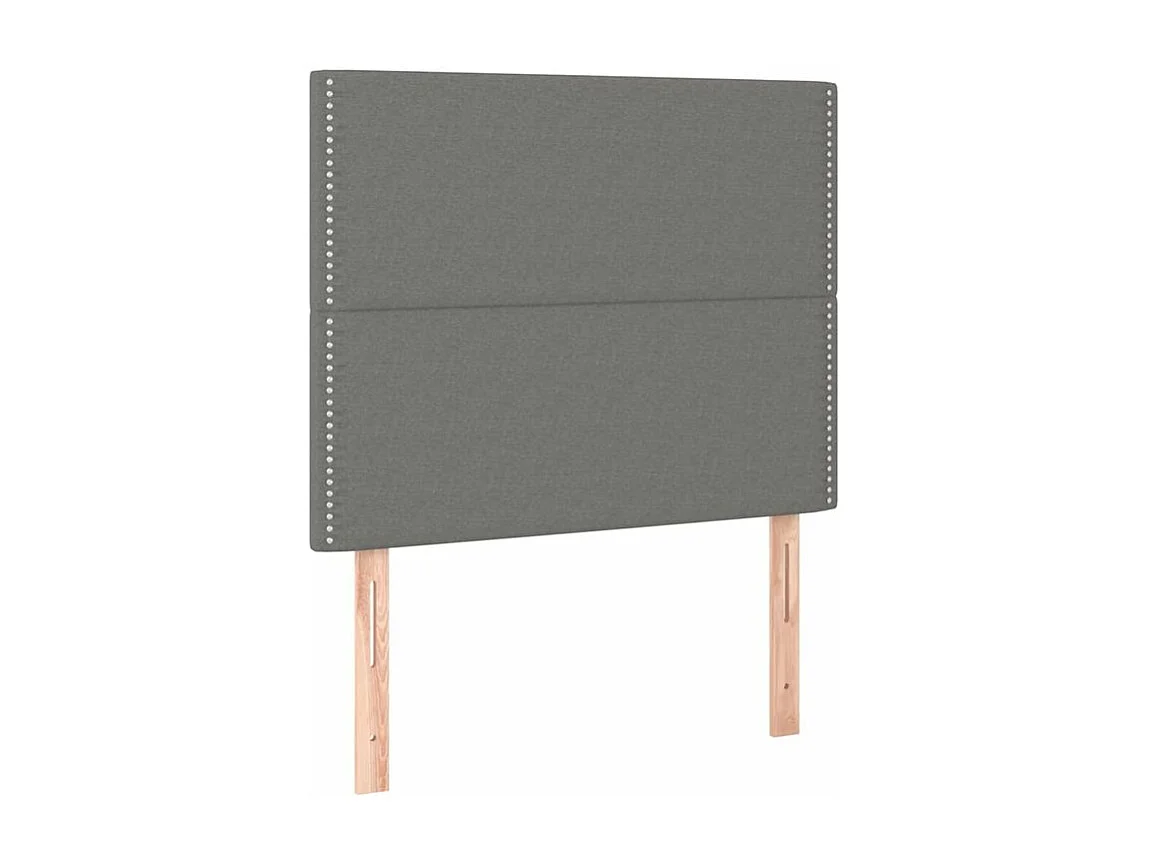 Sommier à lattes de lit et matelas Gris foncé 90x190 Tissu