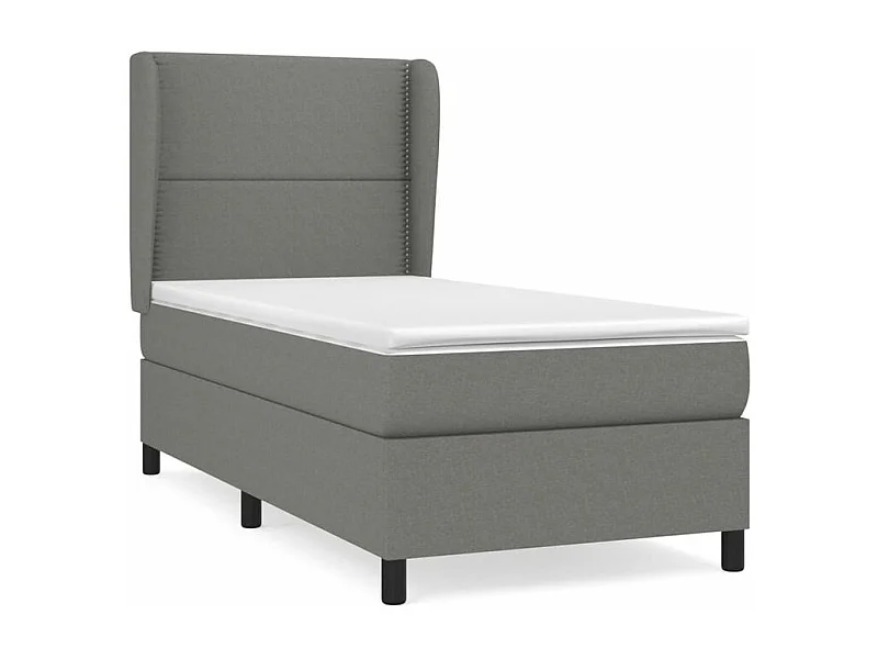 Sommier à lattes de lit et matelas Gris foncé 90x190 Tissu