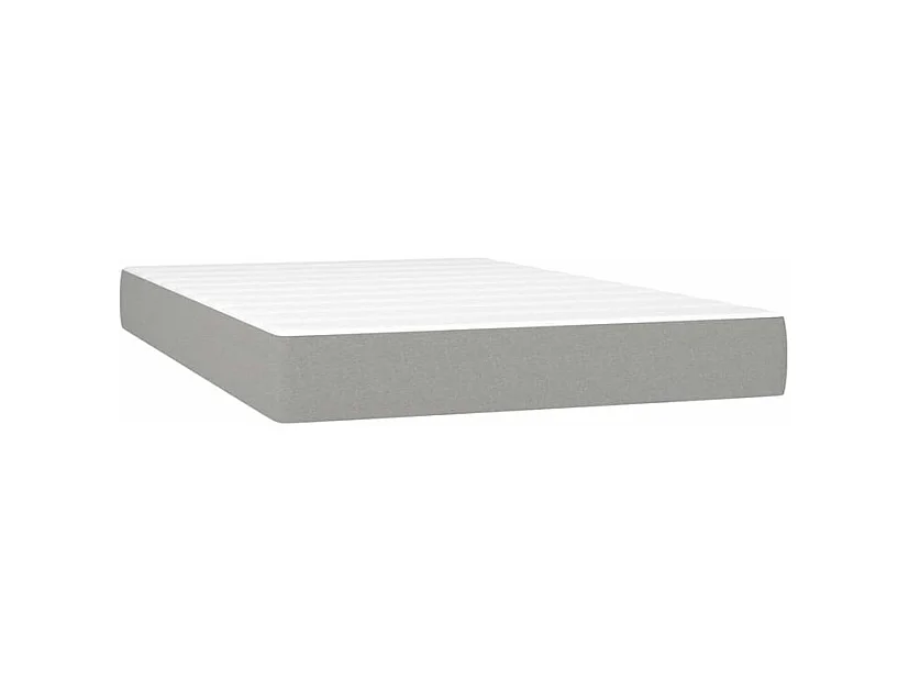 vidaXL Cama box spring con colchón tela gris claro 120x200 cm