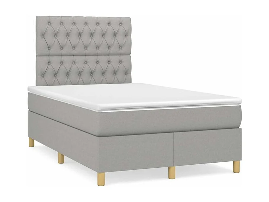 Sommier à lattes de lit avec matelas Gris clair 120x200 Tissu
