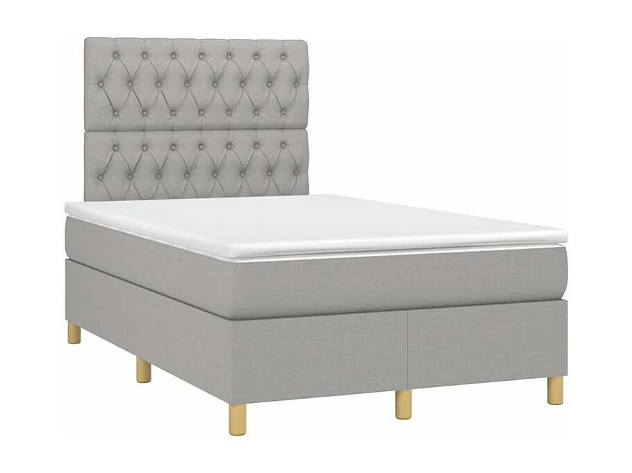 Sommier à lattes de lit avec matelas Gris clair 120x200 Tissu