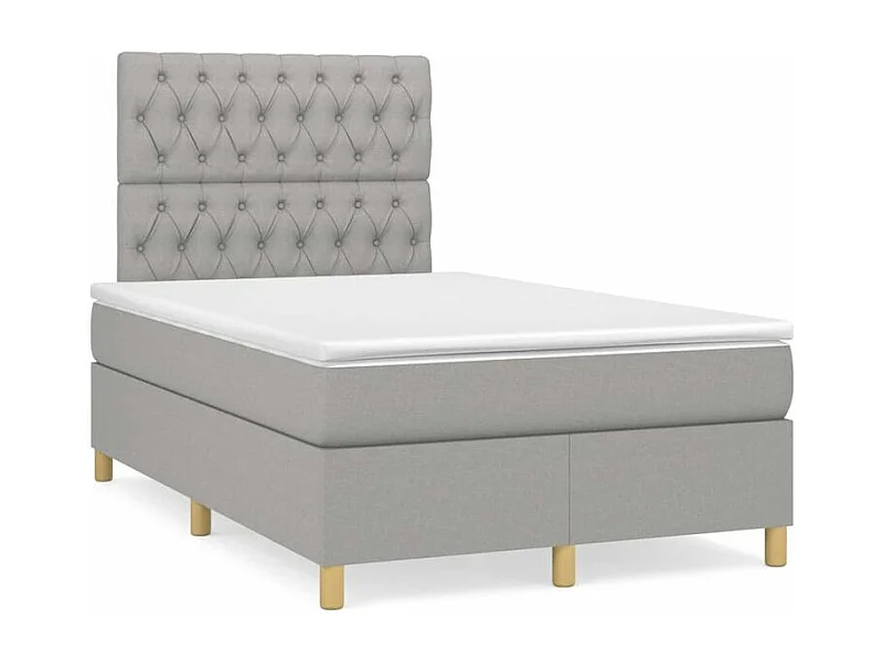 Sommier à lattes de lit avec matelas Gris clair 120x200 Tissu