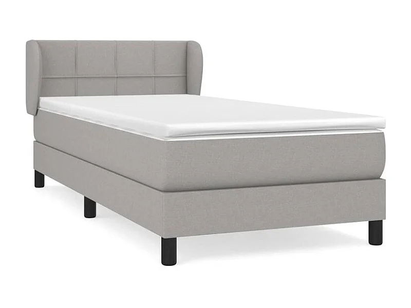Sommier à lattes de lit avec matelas Gris clair 100x200 Tissu