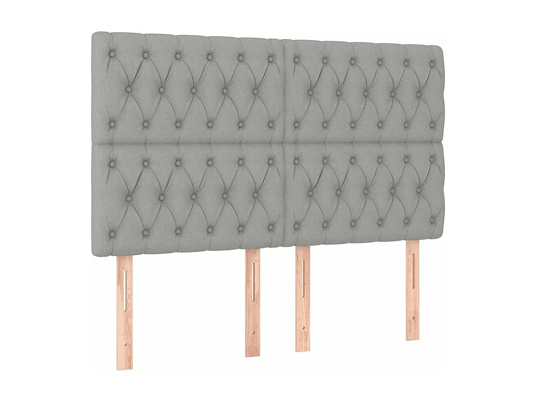 Sommier à lattes de lit et matelas et LED Gris clair 140x190