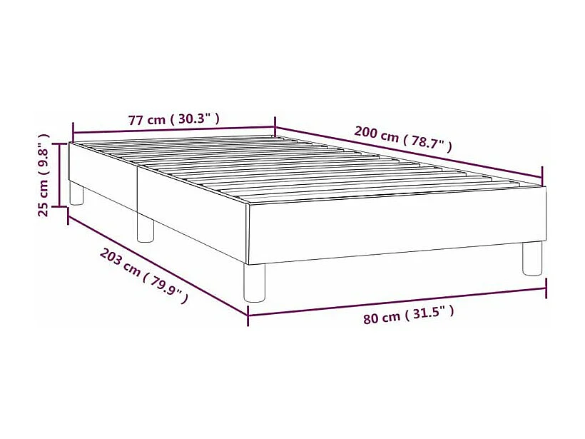 Cadre de lit Noir 80x200 Similicuir