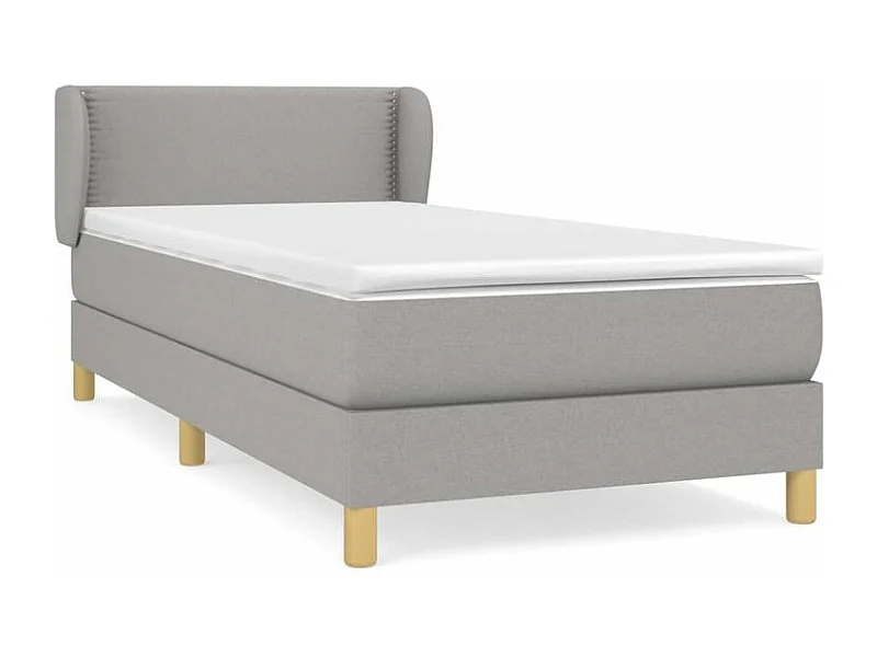 Sommier à lattes de lit avec matelas Gris clair 100x200 Tissu