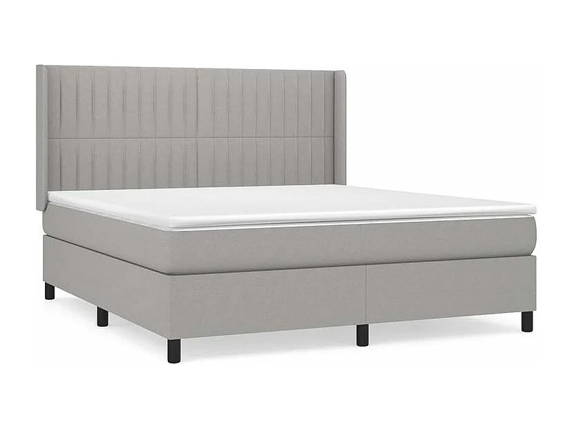Sommier à lattes de lit avec matelas Gris clair 160x200 Tissu