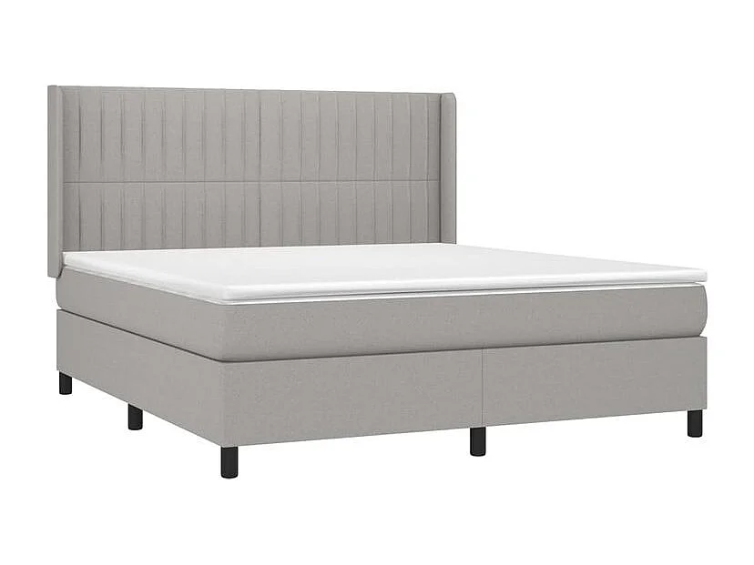 Sommier à lattes de lit avec matelas Gris clair 160x200 Tissu