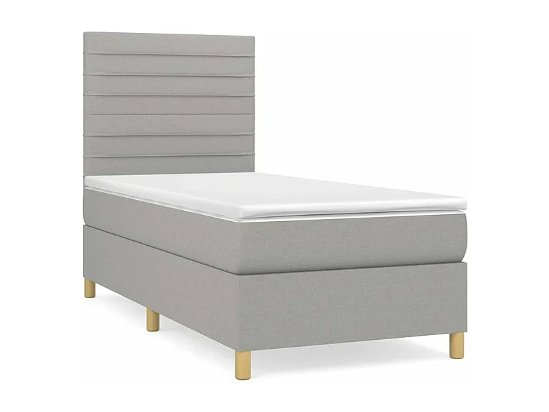 Sommier à lattes de lit avec matelas Gris clair 80x200 Tissu