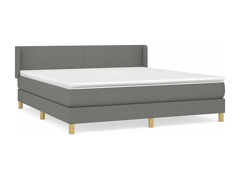 Sommier à lattes de lit avec matelas Gris foncé 160x200 Tissu