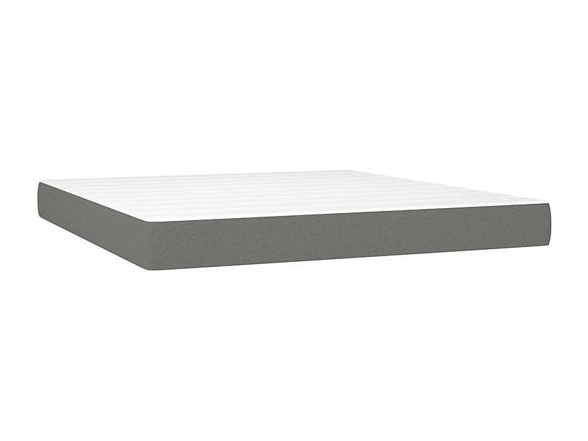 Sommier à lattes de lit avec matelas Gris foncé 160x200 Tissu