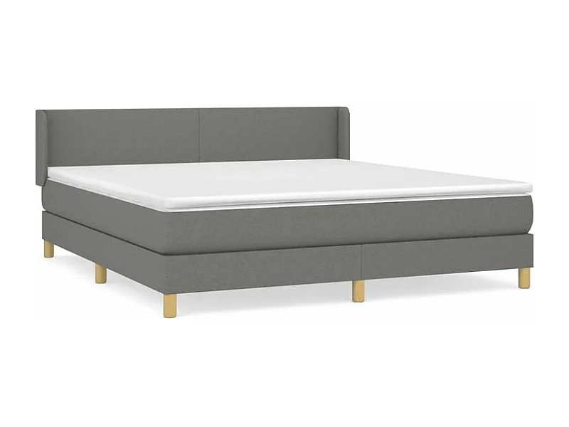 Sommier à lattes de lit avec matelas Gris foncé 160x200 Tissu
