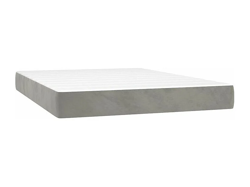Sommier à lattes de lit avec matelas LED Gris clair 140x200