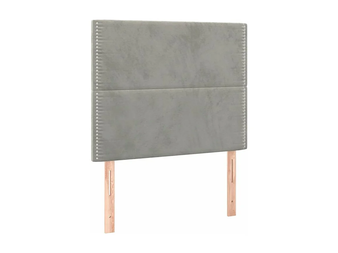 Sommier à lattes de lit et matelas Gris clair 100x200 Velours