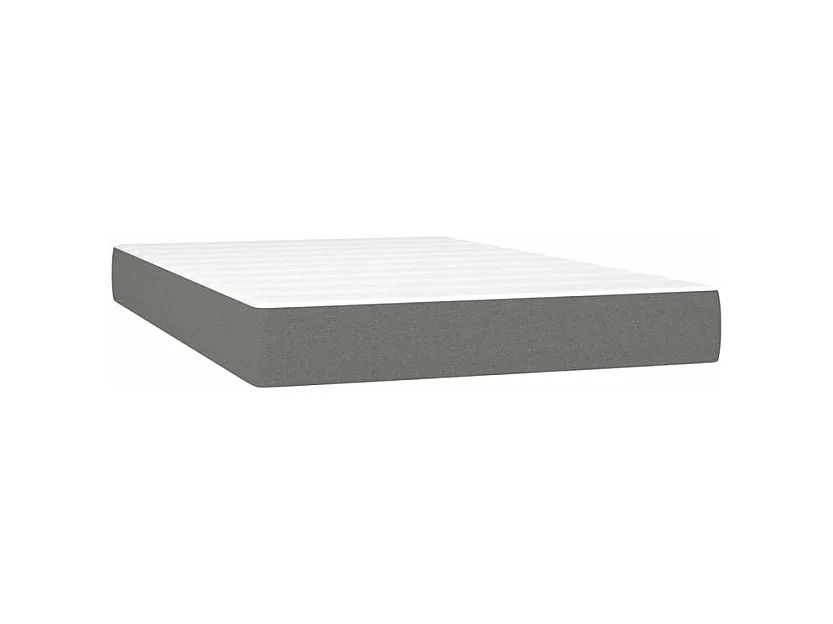 Sommier à lattes de lit et matelas et LED Gris foncé 120x200