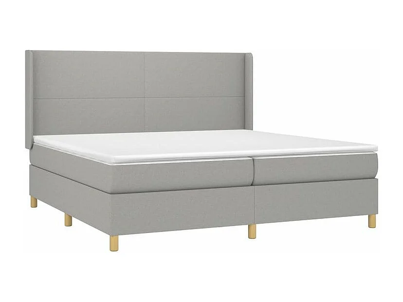 Sommier à lattes de lit matelas LED Gris clair 200x200 Tissu