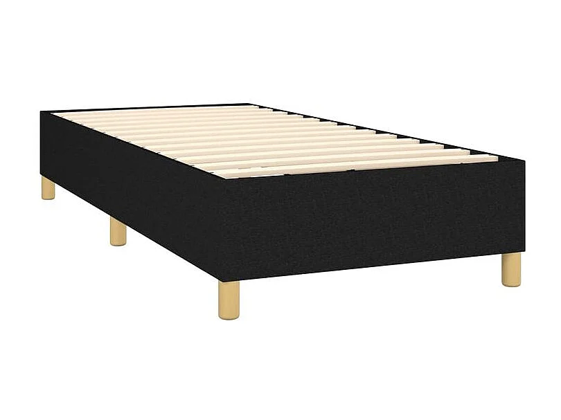 Sommier à lattes de lit avec matelas Noir 90x190 Tissu