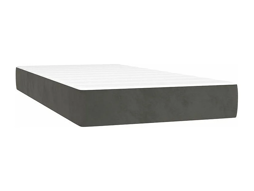 Sommier à lattes de lit matelas et LED Gris foncé 100x200