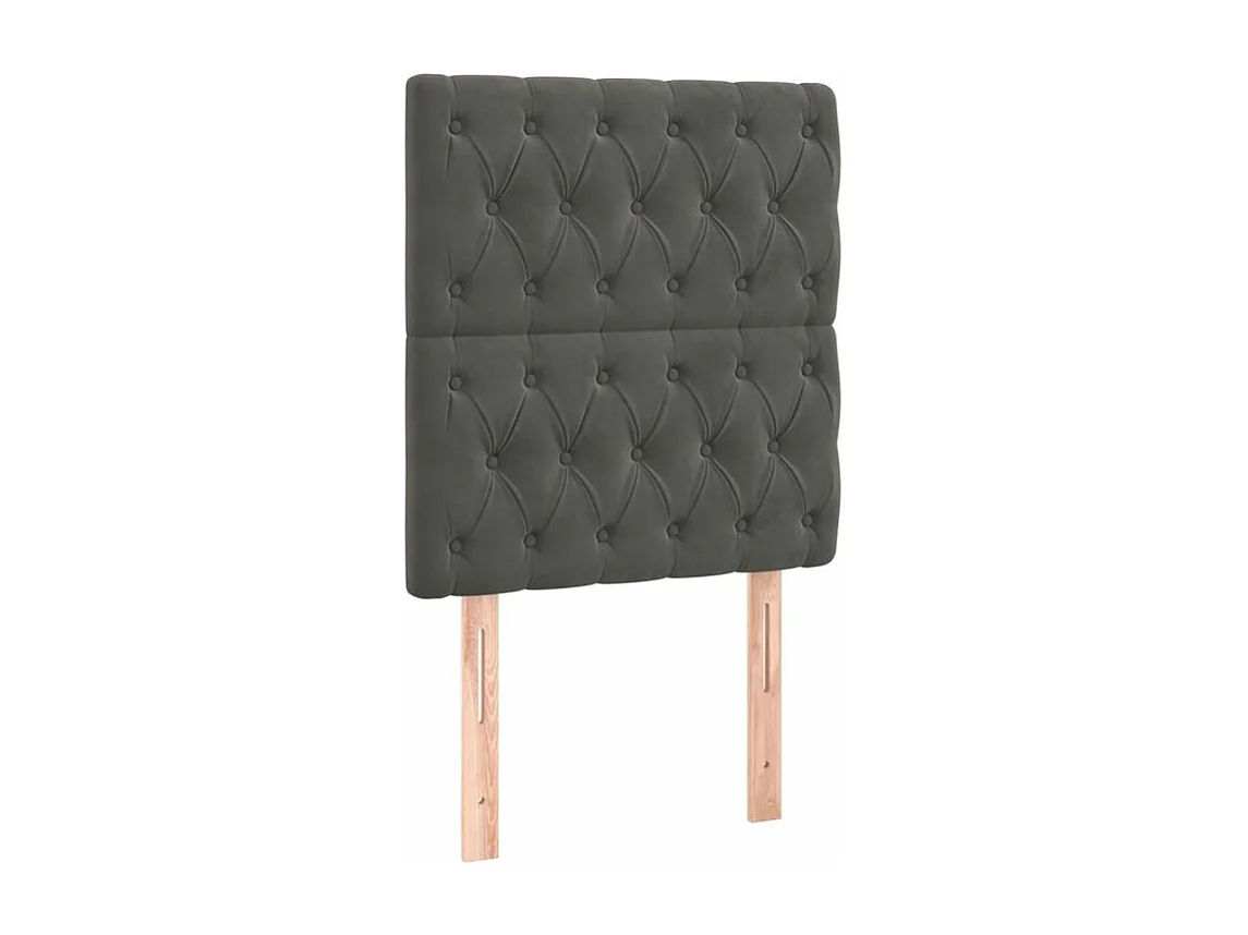 Sommier à lattes de lit matelas et LED Gris foncé 100x200