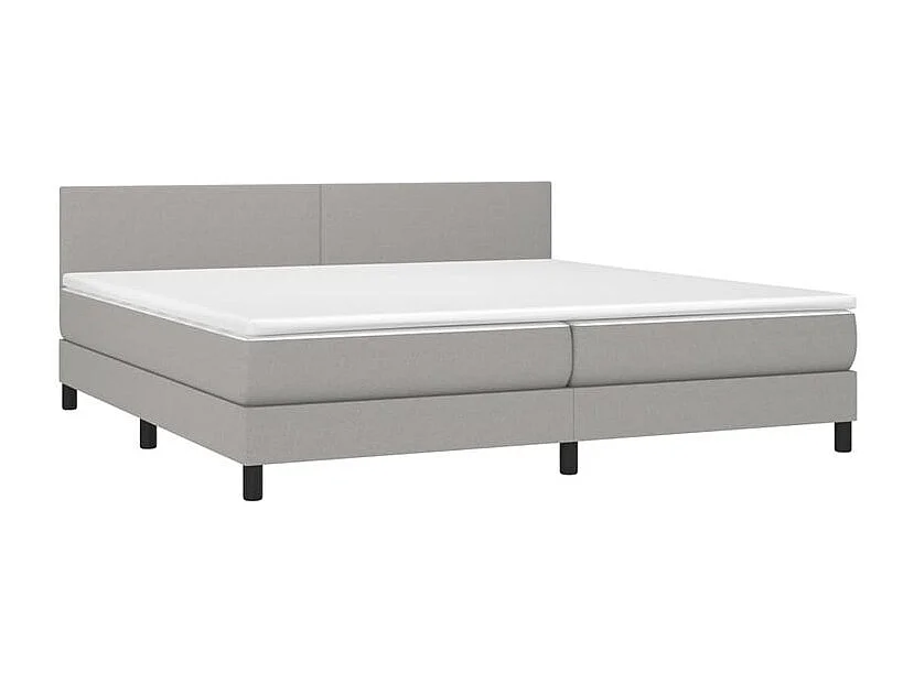 Sommier à lattes de lit avec matelas Gris clair 200x200 Tissu