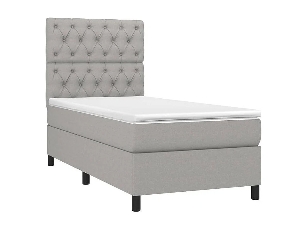 Sommier à lattes de lit avec matelas Gris clair 80x200 Tissu