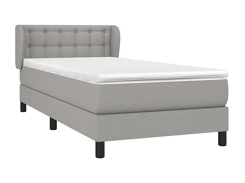 Sommier à lattes de lit avec matelas Gris clair 100x200 Tissu