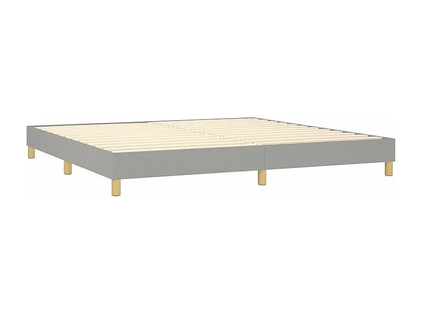 Sommier à lattes de lit avec matelas Gris clair 200x200 Tissu