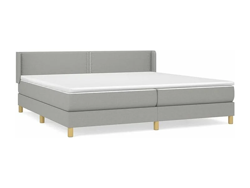 Sommier à lattes de lit avec matelas Gris clair 200x200 Tissu