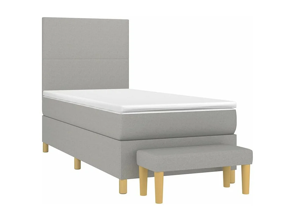 Sommier à lattes de lit avec matelas Gris clair 90x200 Tissu