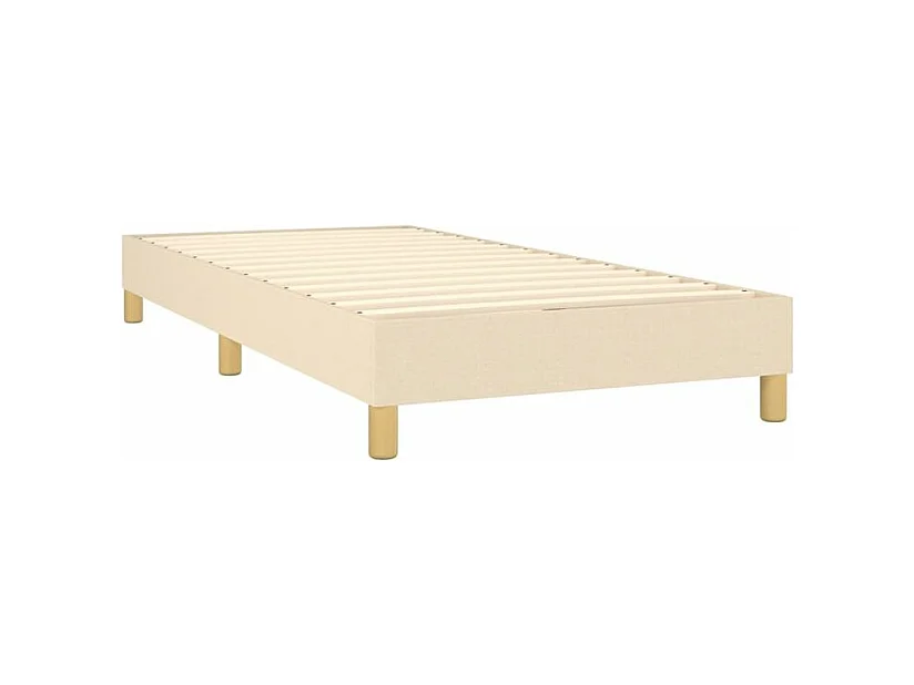 Sommier à lattes de lit avec matelas LED Crème 100x200 Tissu