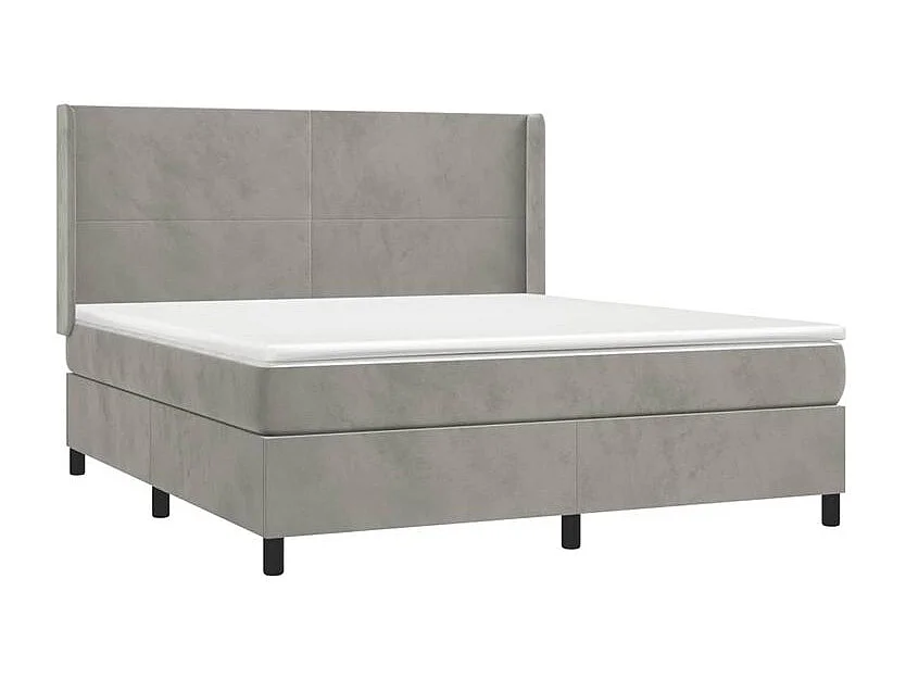 Sommier à lattes de lit matelas et LED Gris clair 160x200